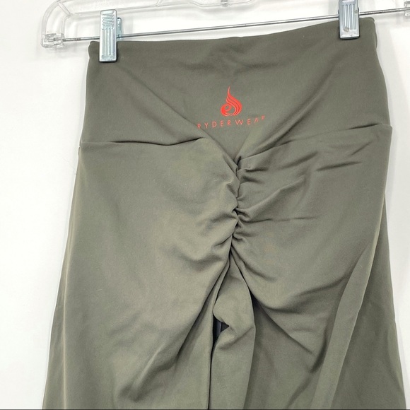 Ryderwear NEONUDE Scrunch Bum Leggings in Khaki Green/Orange Sz XS - Picture 7 of 10